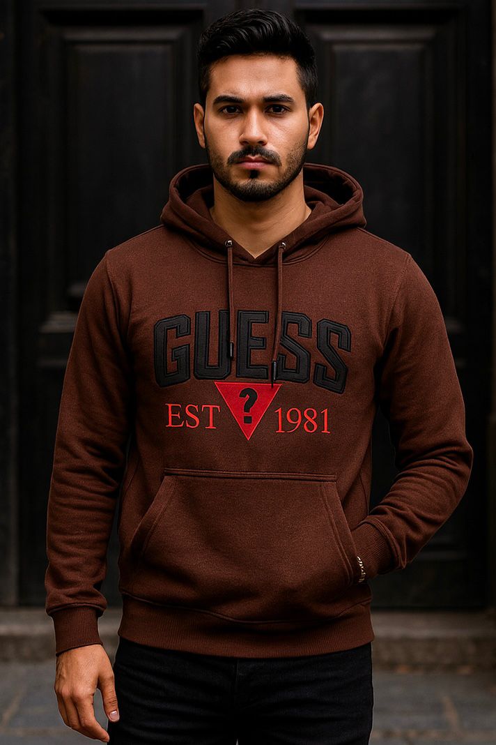 0.02 COMFORTABLE HOODIE WITH UNIQUE STYLE-BROWN